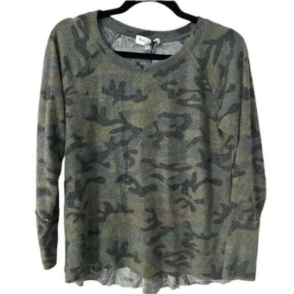 Michael Stars Madison Brushed Camo Long Sleeve Crew Neck Sweater Size SP NWT - Picture 1 of 9